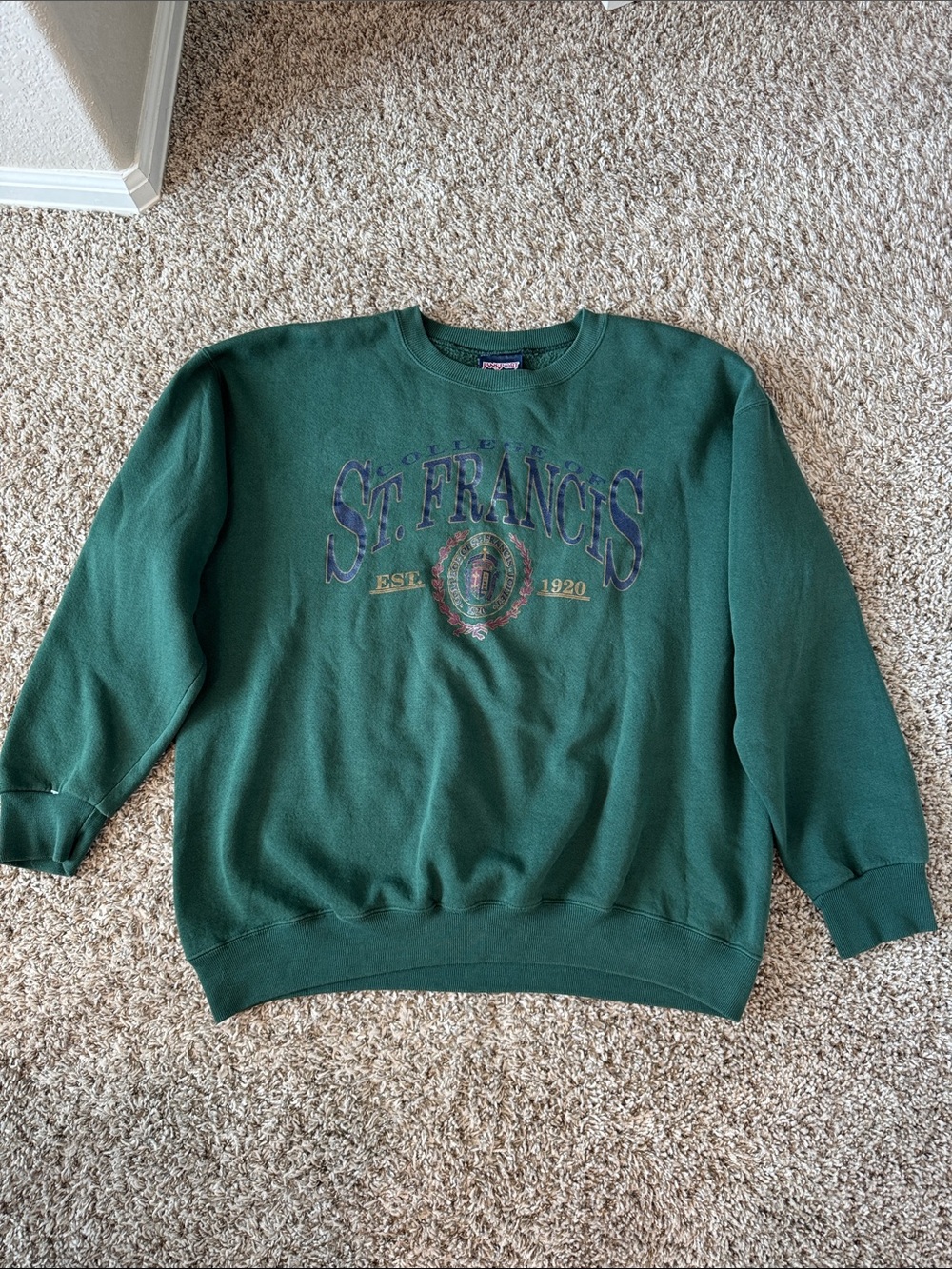 Vintage JanSport St. Francis Crewneck Sweatshirt | Forest Green | Size XL (See M